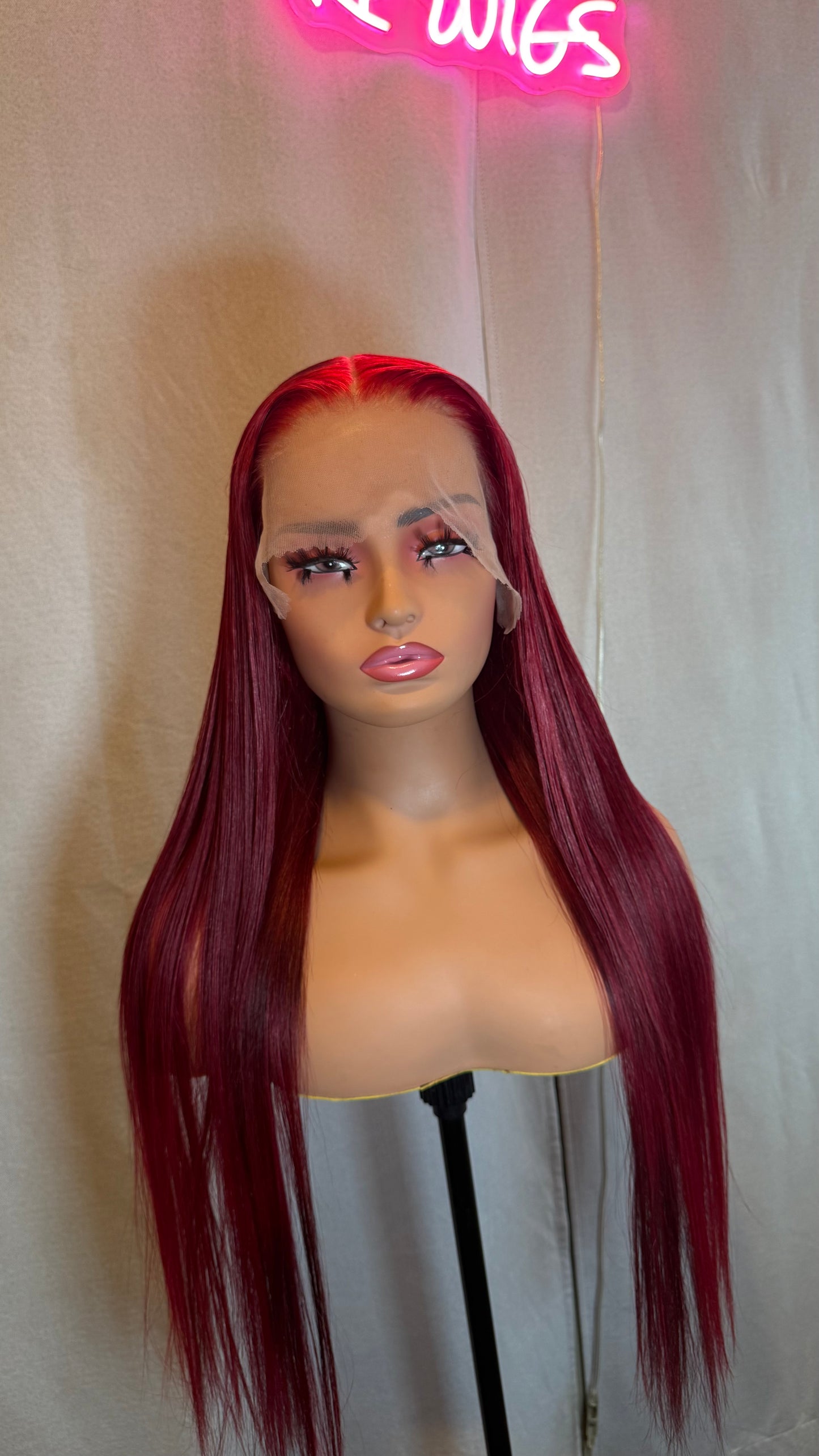 30 Inch 13x4 Burgundy Red HD Lace Front Wigs Pre plucked 99J Bone Straight Colored Glueless Human Hair Wigs 13x4 Wig