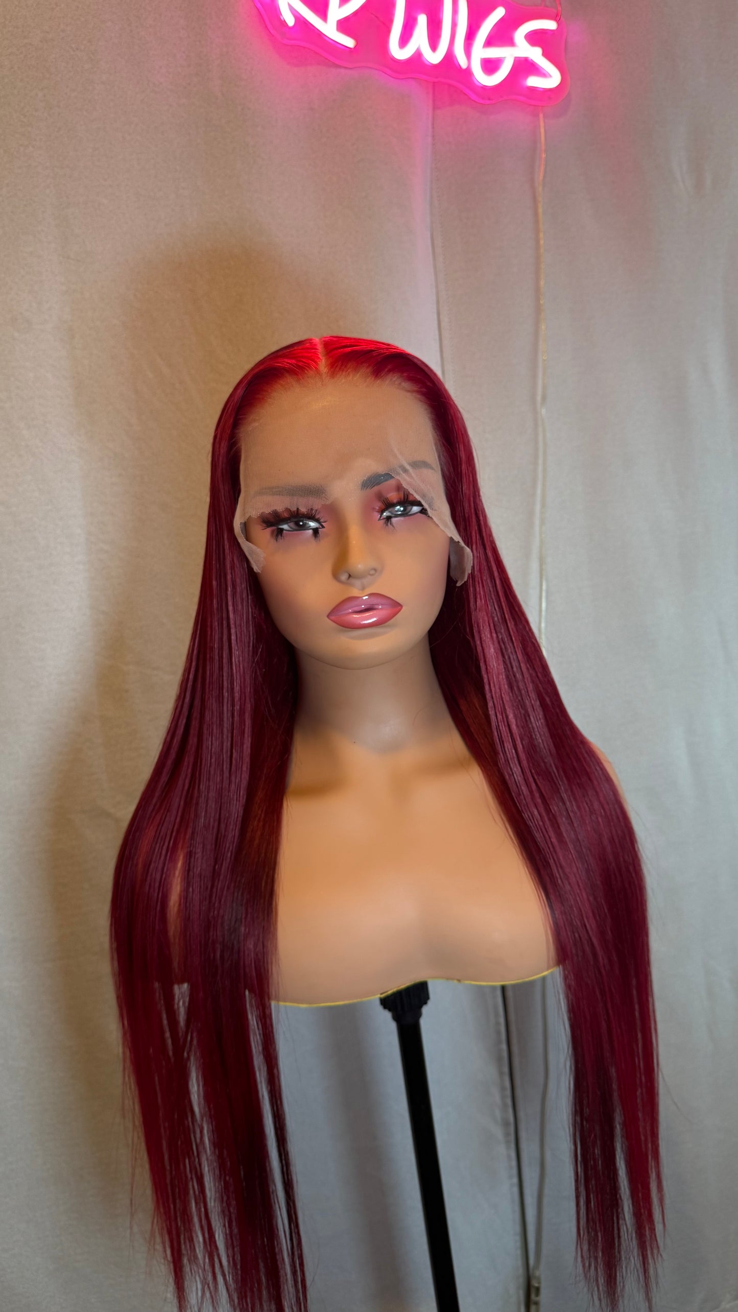 30 Inch 13x4 Burgundy Red HD Lace Front Wigs Pre plucked 99J Bone Straight Colored Glueless Human Hair Wigs 13x4 Wig